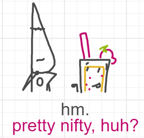 A panel from What's The Point, episode five of the Board Boards object show by Furretwalk/WalkingFurret.